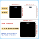 Digital Bathroom Scale with LED & Temp Display – Wide Glass Platform