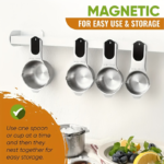16-Piece Magnetic Stainless Steel Measuring Cups & Spoons Set
