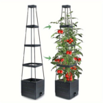 Self-Watering Tomato Planter Box with Trellis Tower