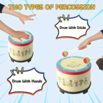 8-Inch Floor Tom Drum with 2 Mallets – Kids Percussion Instrument