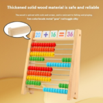 Wooden Calculation Rack Math Toy with 120 Cards for Kids