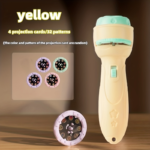 Kids Flashlight Projector Toy – Animal, Dinosaur & Marine Patterns - yellow+4 Projector Cards