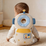 Adjustable Cartoon Animal Baby Walking Backpack – Soft Plush Head Protector