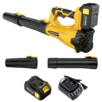 580 CFM Cordless Leaf Blower with 4.0Ah Battery & 6 Speeds - Yellow model with one battery + fast charger