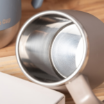 17 oz Double-Wall Insulated Coffee Mug with Lid – Stainless Steel Cup