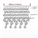 96 LED Snowflake Icicle Curtain Lights – Christmas & Holiday Decor