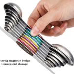 9-Piece Magnetic Stainless Steel Measuring Spoons Set with Leveler - Color 9 Piece Set
