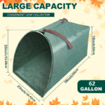 62-Gallon Collapsible Lawn & Leaf Bag – Dustpan Yard Waste Collector