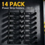 14-Pack Wall-Mount Power Outlet Brackets for Cable Management - Black / 14pcs