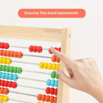 Wooden Calculation Rack Math Toy with 120 Cards for Kids