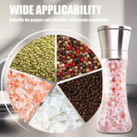 Stainless Steel Salt and Pepper Grinder Set – 2 Pack Refillable