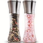 Stainless Steel Salt and Pepper Grinder Set – 2 Pack Refillable - Pepper Grinder