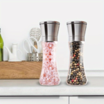 Stainless Steel Salt and Pepper Grinder Set – 2 Pack Refillable