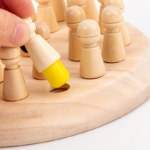 Wooden Memory Matching Game – Color Peg Chess Board for Kids
