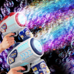 Automatic Space Light-Up Bubble Gun – Electric Kids Bubble Machine - Blue