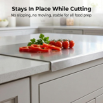 Reversible Stainless Steel Cutting Board with Lip 15.7&quote; x 11.8&quote;
