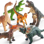 6-Piece Soft Jumbo Dinosaur Figures with Educational Book Ages 1+ - 6