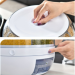 360° Rotating Rice Dispenser 19 lbs – 6-Grid Grain Storage