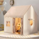 Indoor Kids Play Tent Castle for Home & Preschool Game Rooms - Khaki