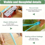 60-Pack Food Storage Zipper Bags 3 Sizes – Reusable Fresh-Sealed Bags
