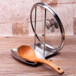 Stainless Steel Pot Lid Holder & Spoon Rest with Drain Tray