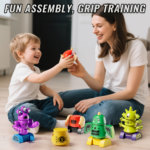 Magnetic Robot Stacking Toys for Kids with Storage Box