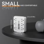 Wall Power Strip Surge Protector – 6 AC Outlets & 6 USB Ports 2 USB-C
