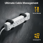 14-Pack Wall-Mount Power Outlet Brackets for Cable Management
