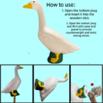 22.5-inch Large Modern White Crane Statue - Elegant Plastic Goose Sculpture Suitable for Outdoor/ Decor, Garden Ornament, Christmas Decoration, Figurine for, Balcony, Entryway with Stable Base