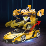 1:18 RC Transforming Robot Car Toy – 360° Drift Remote Control Car