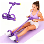 Multifunction Pedal Puller Resistance Band – Purple Workout Rope for Waist & Legs - Purple
