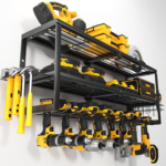 Heavy-Duty Wall-Mount Power Tool Organizer – Iron Storage Rack