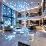 LED Snowflake Dynamic Projection Lamp – 360° Rotating Night Light USB
