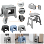 330 lbs Heavy-Duty Portable Folding Stool – Compact Plastic Seat
