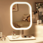 Rechargeable LED Makeup Mirror – 3-Color Lighted Desktop Vanity Mirror