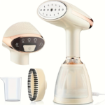 2-in-1 Garment Steamer & Clothes Iron – No-Leak Design - Ivory White