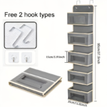 5-Tier Hanging Closet Organizer – Heavy-Duty Storage Shelves
