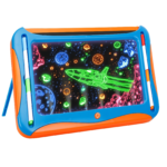 LED Light-Up Drawing Board with 9 Double-Sided Cards & Markers - Blue Orange