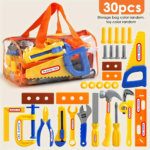 Kids Pretend Play Tool Set with Toolbox & Screwdriver 10–30 Pcs - 30pcs [free storage bag]