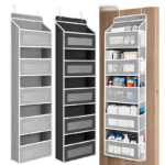 5-Tier Over-the-Door Storage Rack – 44 lbs Capacity, No-Drill Design - Grey 5-layer