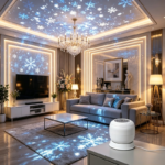 LED Snowflake Dynamic Projection Lamp – 360° Rotating Night Light USB