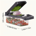 16-in-1 Vegetable Chopper Set with 8 Stainless Steel Blades