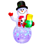 5ft Christmas Inflatable Snowman with Rotating Color LED Lights