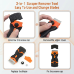 Multi-Purpose Razor Blade Scraper Tool Kit for Glass & Sticker Removal