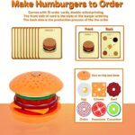 Wooden Stacking Hamburger Toy with Order Cards for Kids