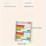 Wooden Calculation Rack Math Toy with 120 Cards for Kids
