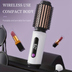 2-in-1 Cordless Hair Straightener & Curling Brush with LCD