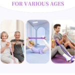 Multifunction Pedal Puller Resistance Band – Purple Workout Rope for Waist & Legs