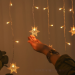 96 LED Snowflake Icicle Curtain Lights – Christmas & Holiday Decor