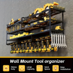 Heavy-Duty Wall-Mount Power Tool Organizer – Iron Storage Rack